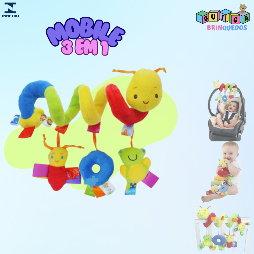 Brinquedos para Bebê - Brinquedo de Berço - Chocalho - Brinquedo Infantil - Centopeia