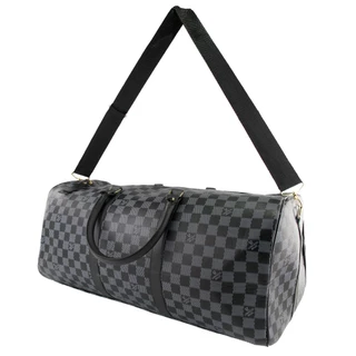 Bolsa Mala Luxo Feminina Masculina Casual Viagens Passeios Xadrez Preta