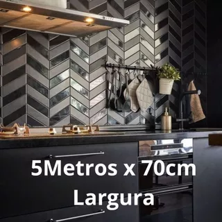 Papel Contact Adesivo 5 Metros Preto Fosco ou Brilho Lavável 5m x 70cm de largura