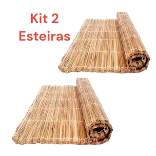 Kit Esteiras Tapete Forro Palha Taboa Pergolado Jardim Decoração Tatame