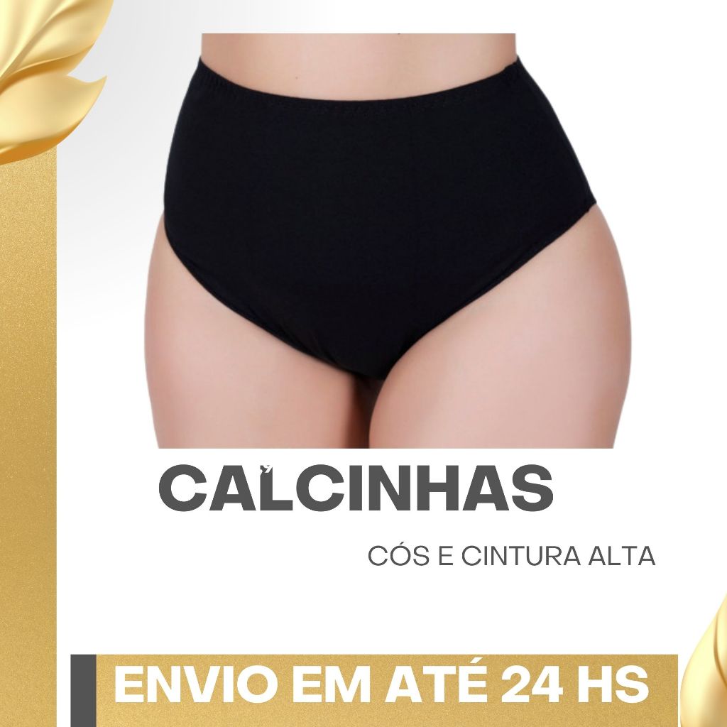 Calcinha Plus Size Modeladora Estampada e Lisa Cós e Cintura Alta Tamanhos GG G1 G2 G3