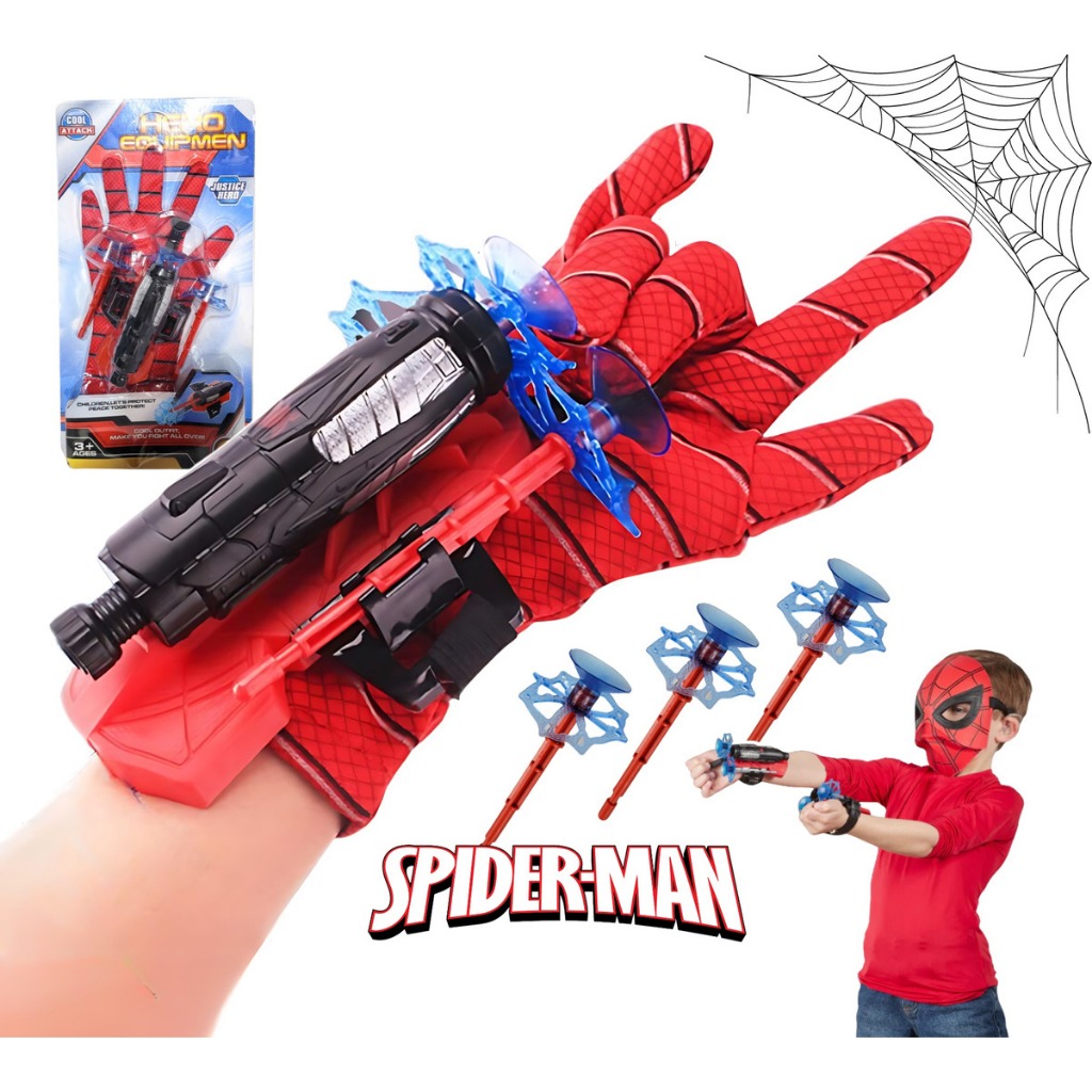 Luva do homem aranha lança teia infantil com 3 teias diversão garantida ...