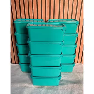 KIT C/15 VASILHAS 1L RETÂNGULAR COLOR; APROVADO PARA FREEZER E MICROONDAS