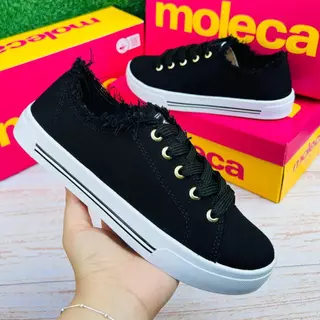 Tênis Moleca Desfiado Casual Feminino Lançamento Moda em Oferta na Shopee