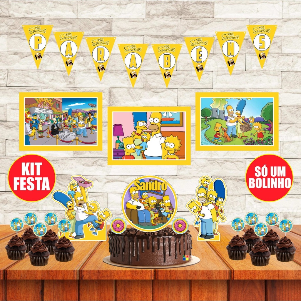 Kit Só Um Bolinho Simpsons Para Aniversário