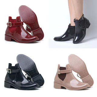 Bota Feminina Galocha Cano Curto Borracha Impermeável