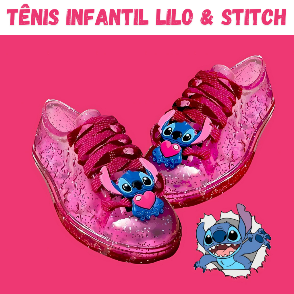 Tênis Infantil Stitch Menina 25 Ao 32 Macio Confortável Calce Facil Lilo Antiderrapante Escola