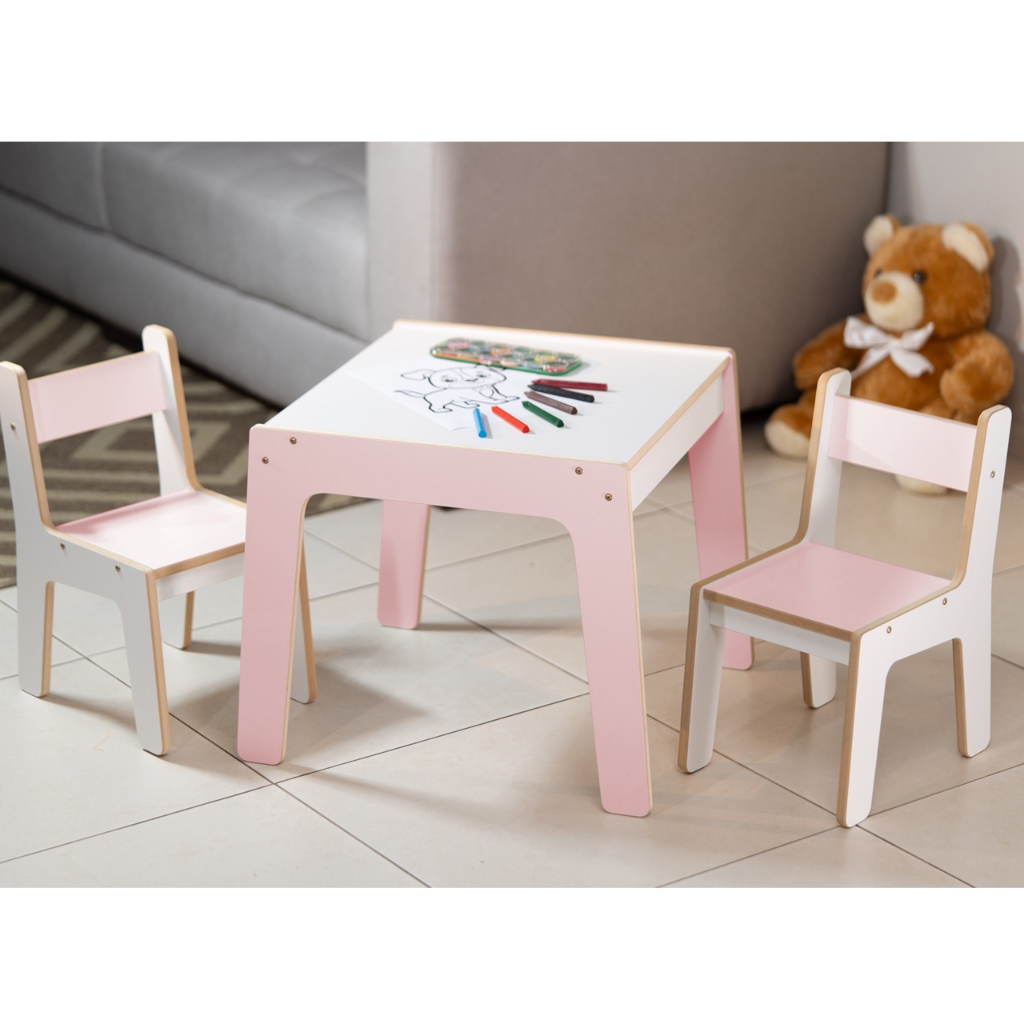 Mesa infantil, criança, mesinha, infantil, mesa, mdf (Kit 1 mesa + 2 ...