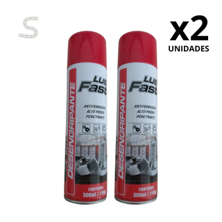 Kit 02 Desengripante Lubrificante Spray Óleo Anti Ferrugem LUB FAST 300ml