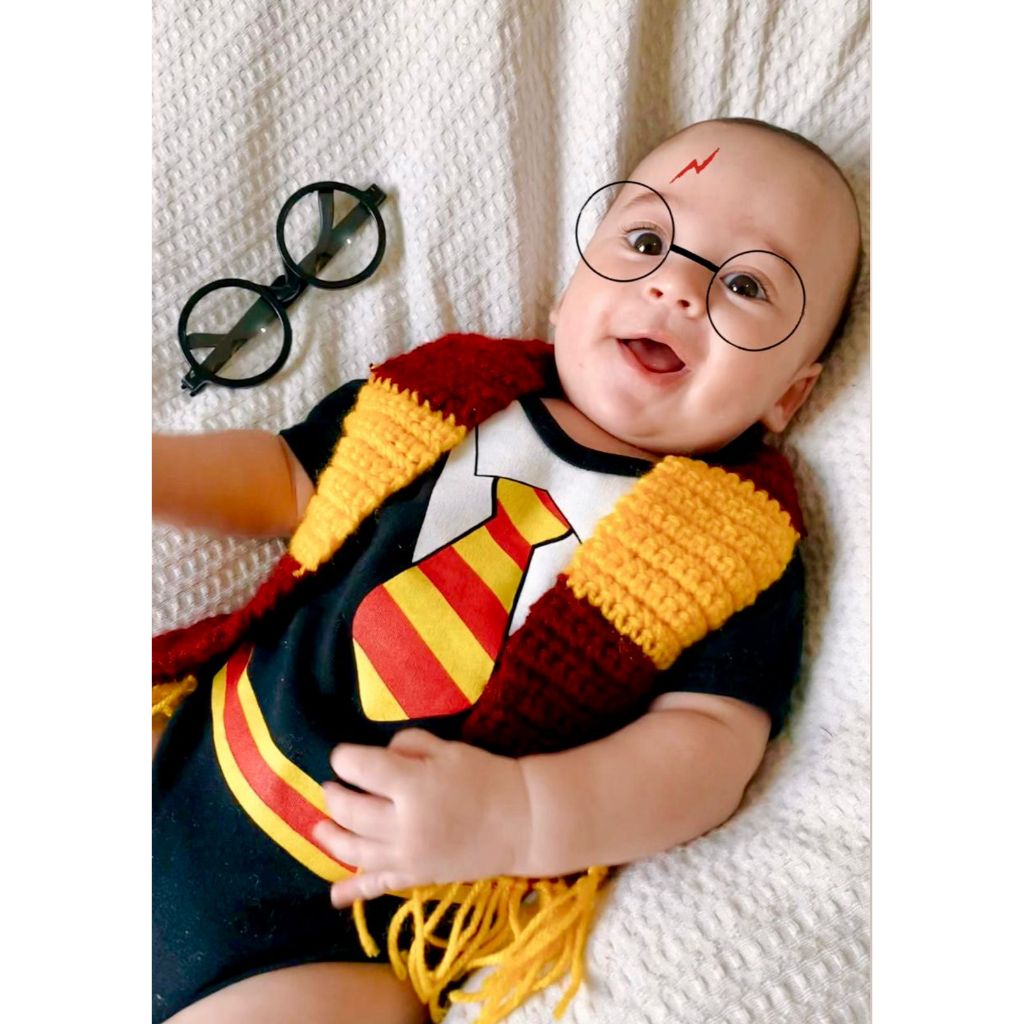 Body temático para mesversario Harry Potter Fantasia para bebê HP ...