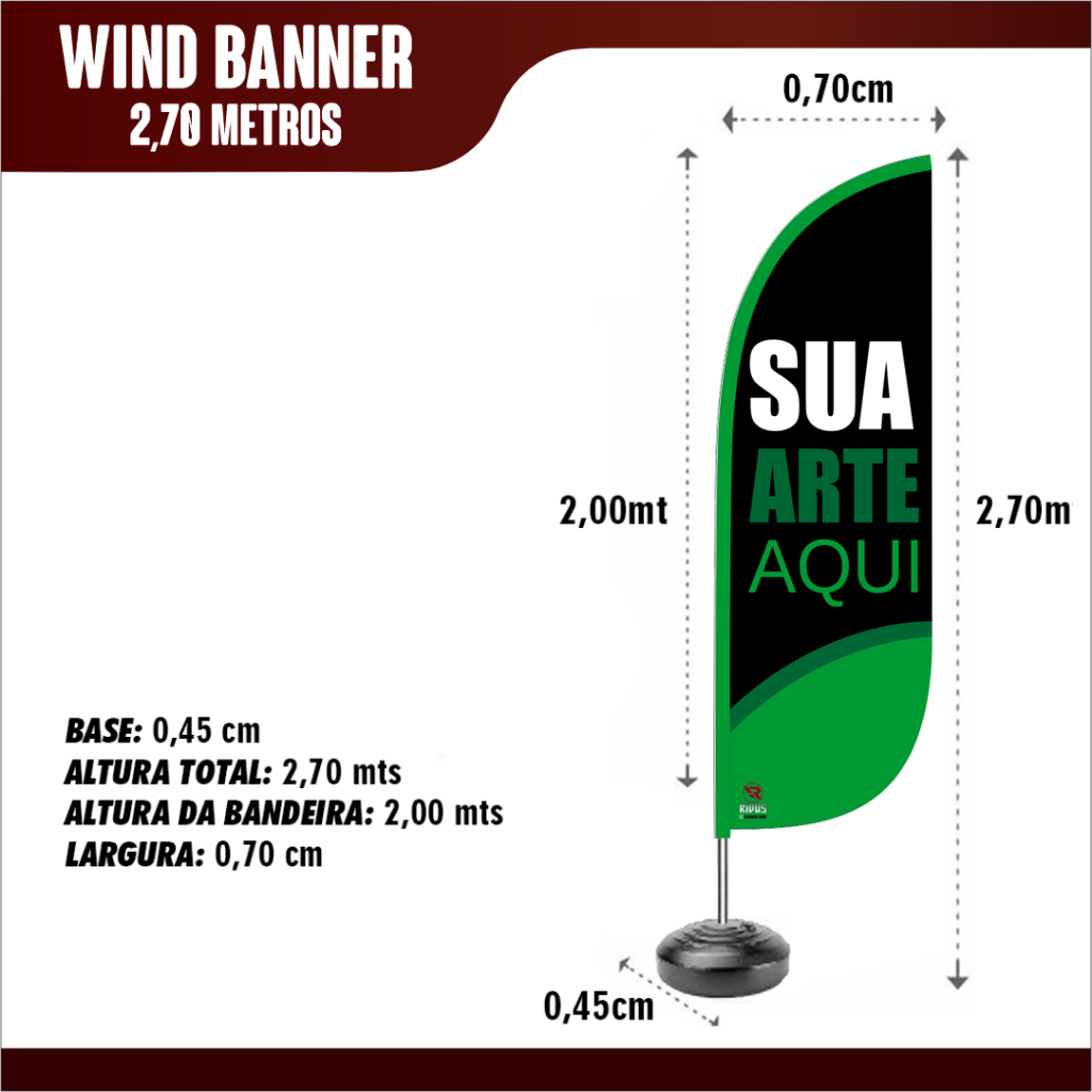 Wind Banner Bandeira Personalizada KIT Completo: Bandeira, Haste e Base ...