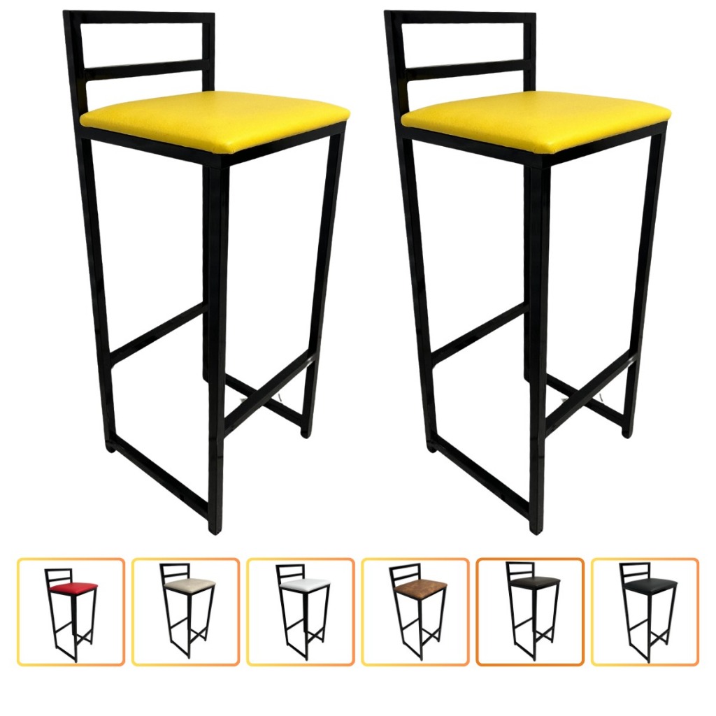 Kit 2 Banqueta Quadra Industrial Alta/Baixa Banco Cozinha Mesa Balcão Top Promoção Envio Imediato