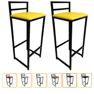 Kit 2 Banqueta Quadra Industrial Alta/Baixa Banco Cozinha Mesa Balcão Top Promoção Envio Imediato