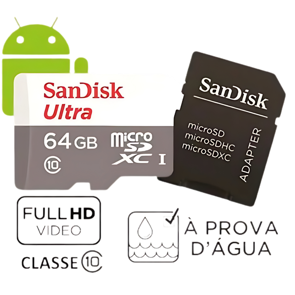 SANDISK Cartão de Memoria Sandisk 64gb Para Camera de Segurança WI-FI Iscee Yoosee intelbras