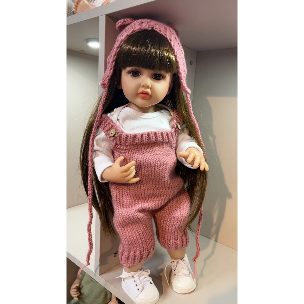 Boneca Realista de 55cm/22 polegadas: Uma Companheira Encantadora e Realista Boneca Realista de 55cm/22 polegadas: Uma Companheira Encantadora e Realista Reborn Adivinhe A Barriga Body Silicone Macio Renascido Baby Doll Recém-Nascido Princesa