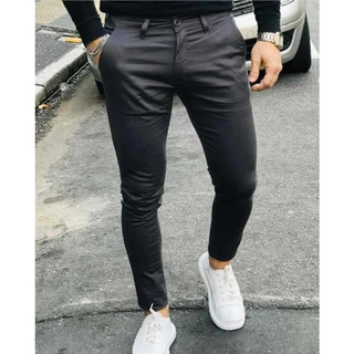 Calça SARJA Masculina Alfaiataria Sport Fino Skinny Slim Social