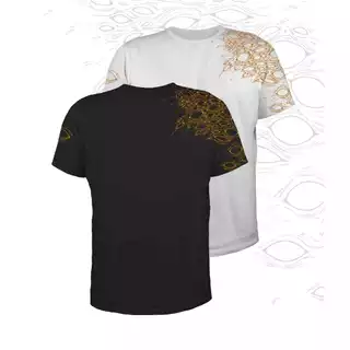 Camiseta "A Observação" Unissex Estampa Amarelo Tecido Preto e Branco