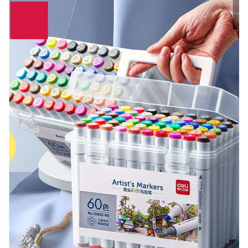24/36/48/60/80 Cores Caneta Marcadora De Cabeça Dupla Oleosa Montagem Artística Para Estudantes Material Escolar