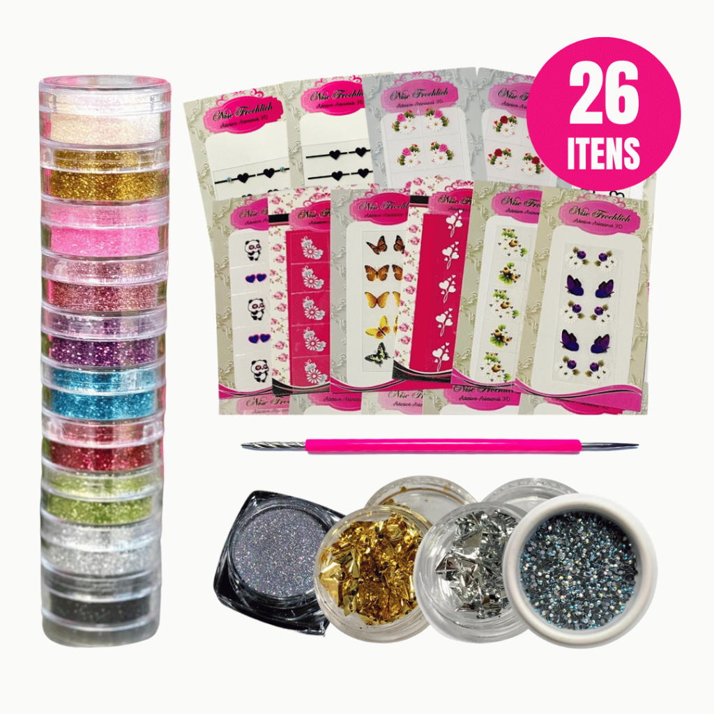 Kit Decoração de Unhas Manicure e Nails Designer
