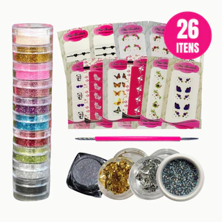 Kit Decoração de Unhas Manicure e Nails Designer