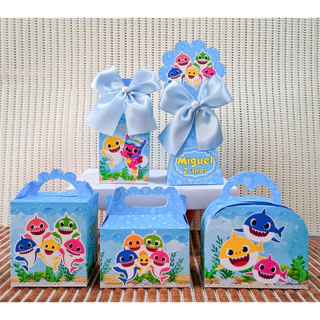 Kit Festa Baby Shark Menino Personalizados Lembrancinhas Caixinhas para festa PEGUE E MONTE