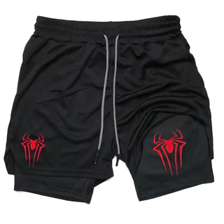 Short Compressão 2 em 1 Dryfit Aranha Spider Treino Academia Anime