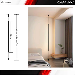 Pendente Canto Alumínio 60cm Led Luz Indireta 3200K