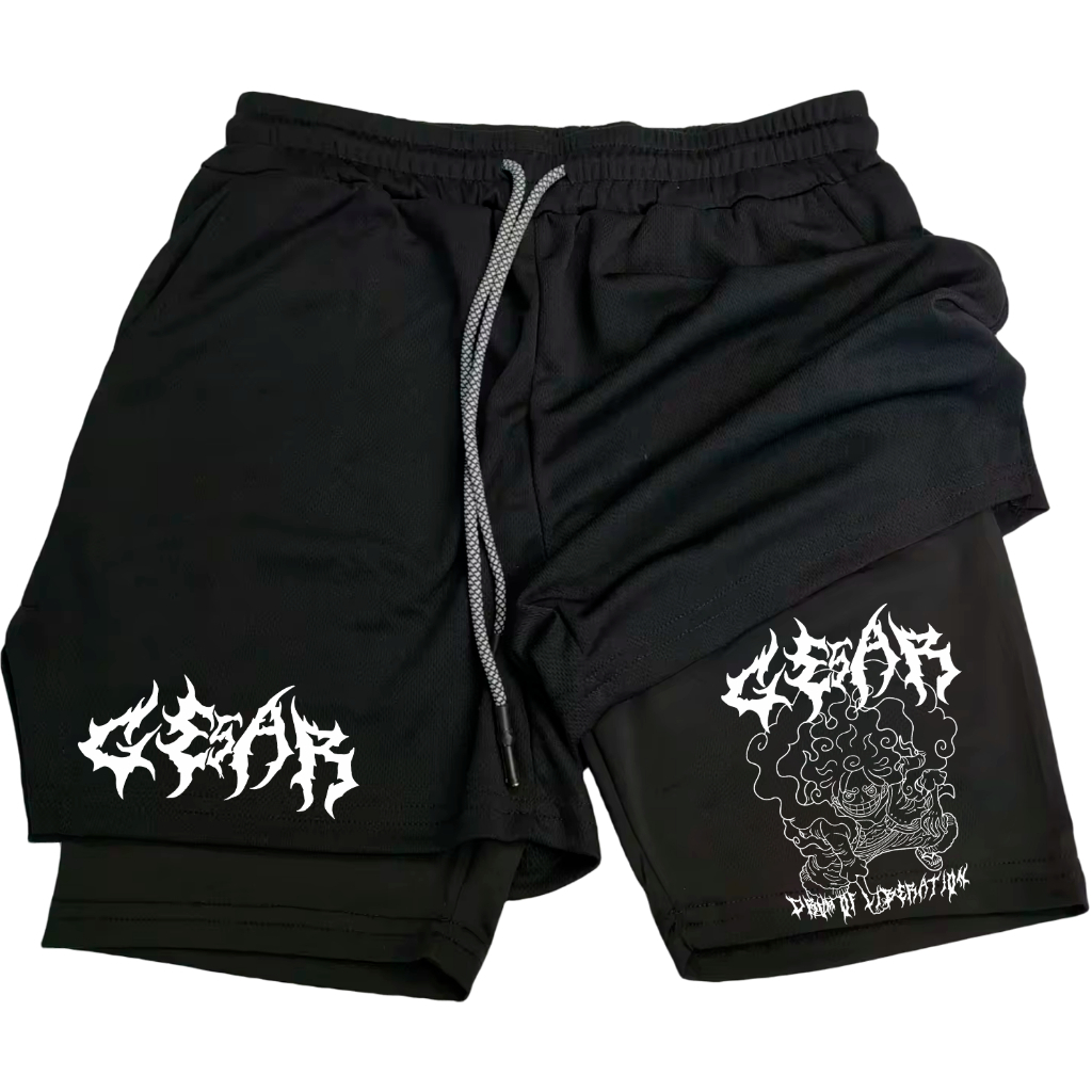 Short Compressão Masculino Dry-Fit Para Academia One piece Joyboy Gear 5 Luffy Anime Mangá