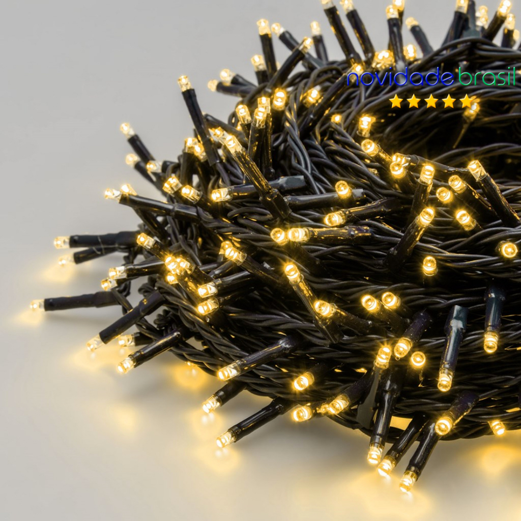 Cordão Prova D'água 500 Leds 50 Metros 31v Bivolt Uso Externo Natal Fixo Ou Funções
