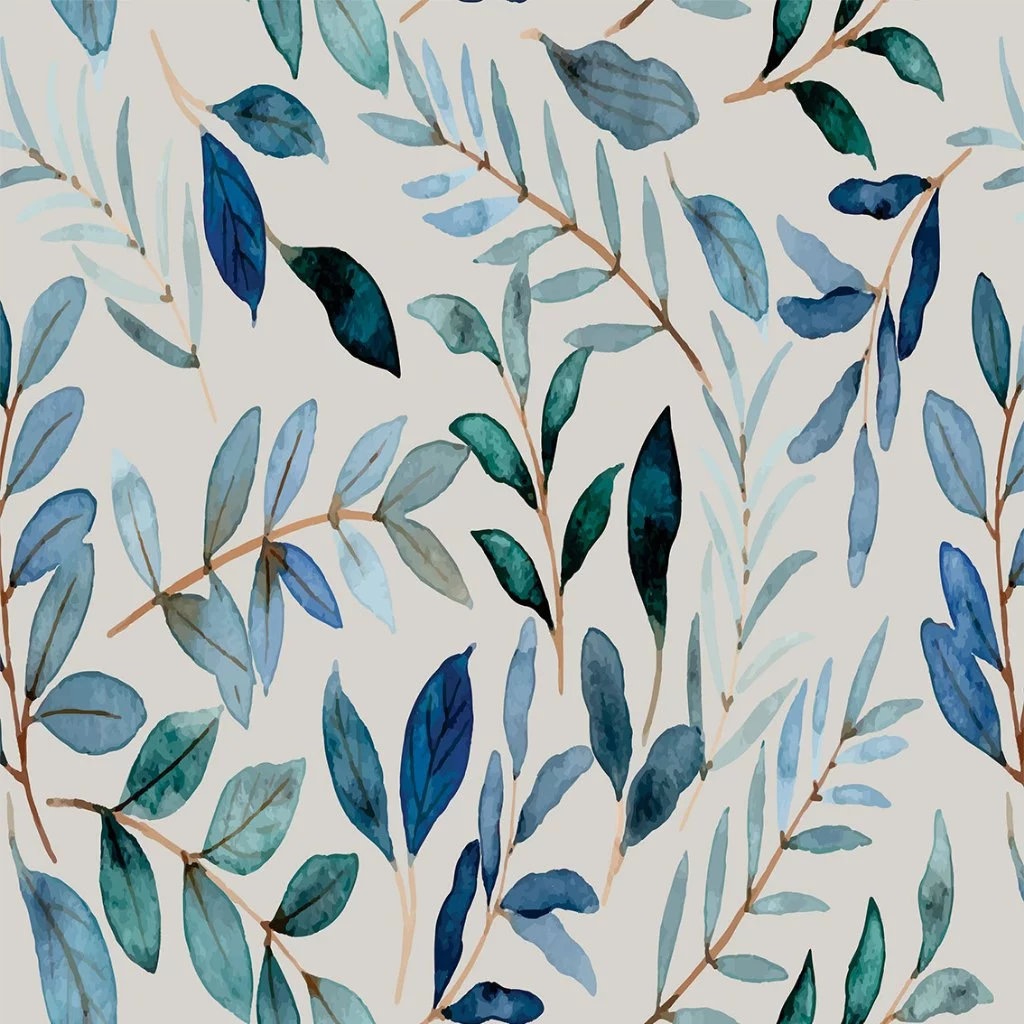 Papel de parede folhas aquarela