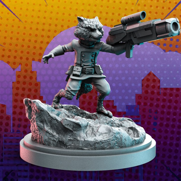 Rocket Raccoon(Rocky Racum) - Miniatura - Action figure - Colecionavel ...