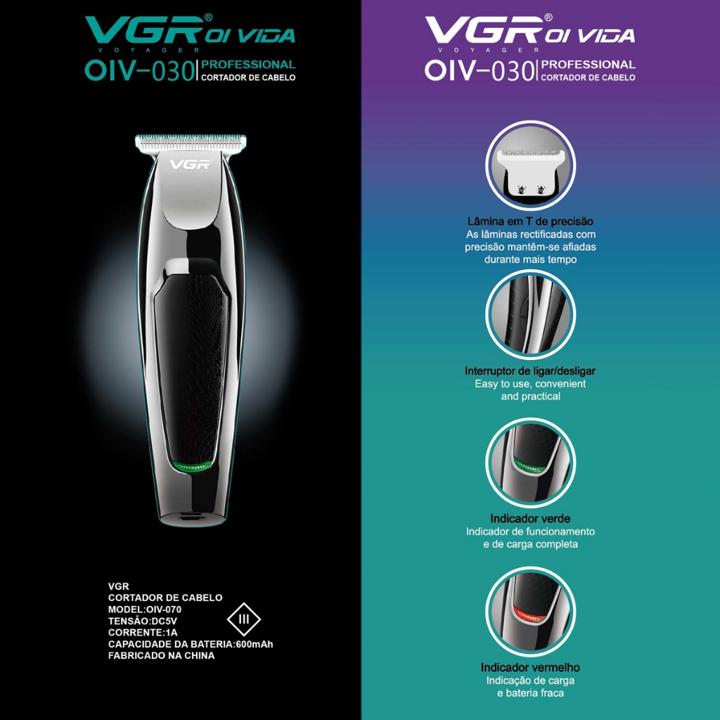 Máquina de Acabamento Profissional V-030 | VGR | Shopee Brasil