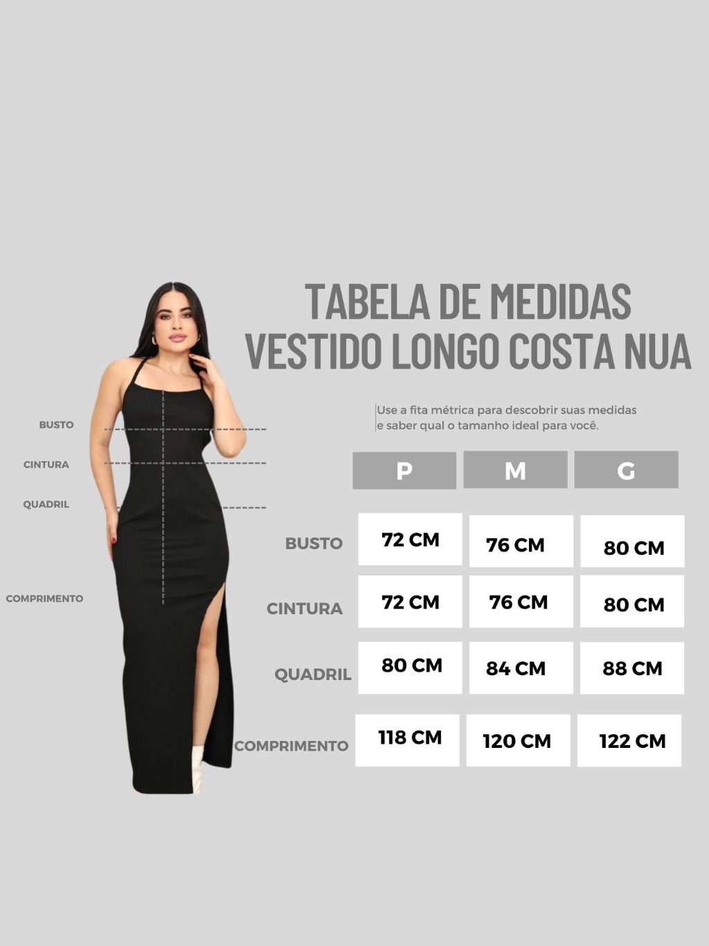 Imagem do produto Vestido Feminino Canelado Longo Costa Nua com Fenda Lateral - Elegância e Sensualidade 9