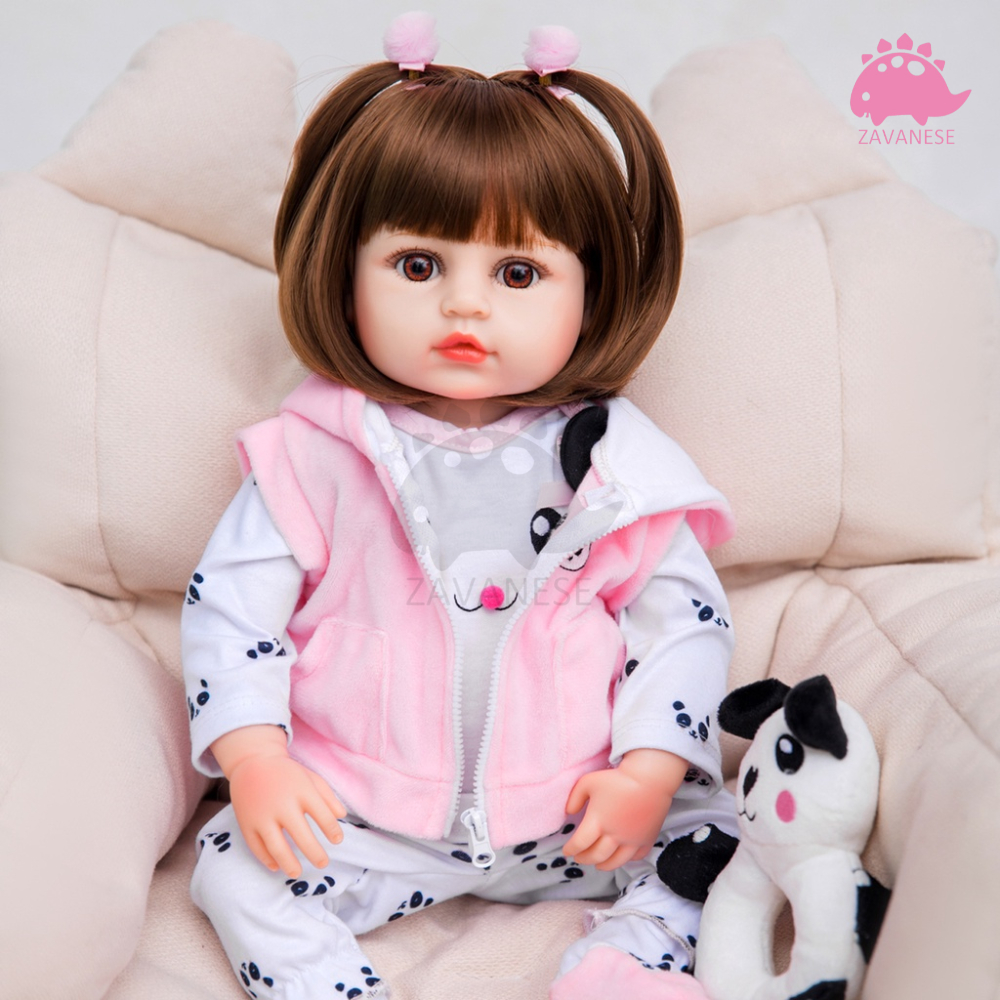 Boneca Reborn Realista de Silicone, Com Roupinha e Acessórios, Bebê Reborn Perfeito TADA SHOP