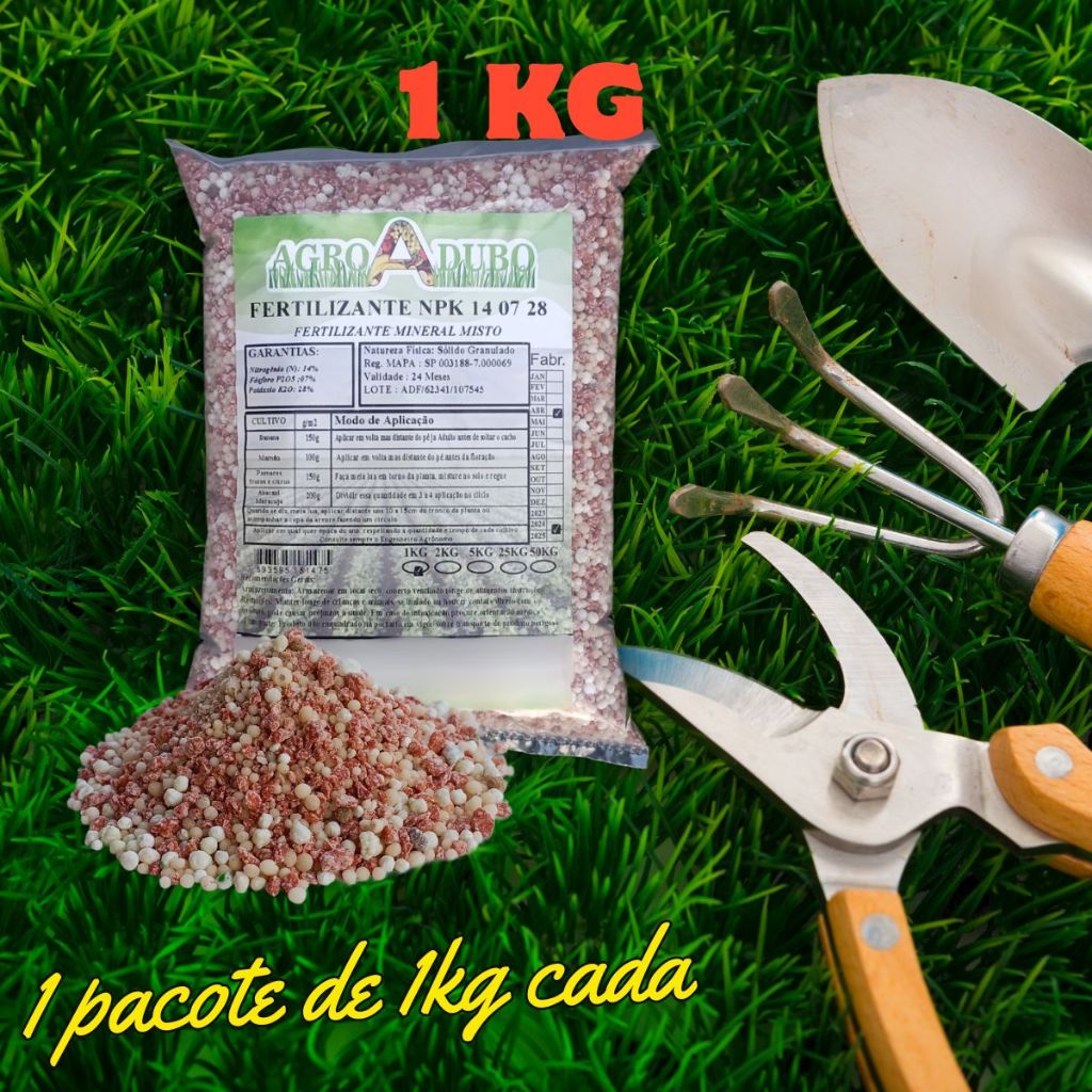 Fertilizante Npk 14 07 28 - 1kg Para Bananeira Abacaxi Manga