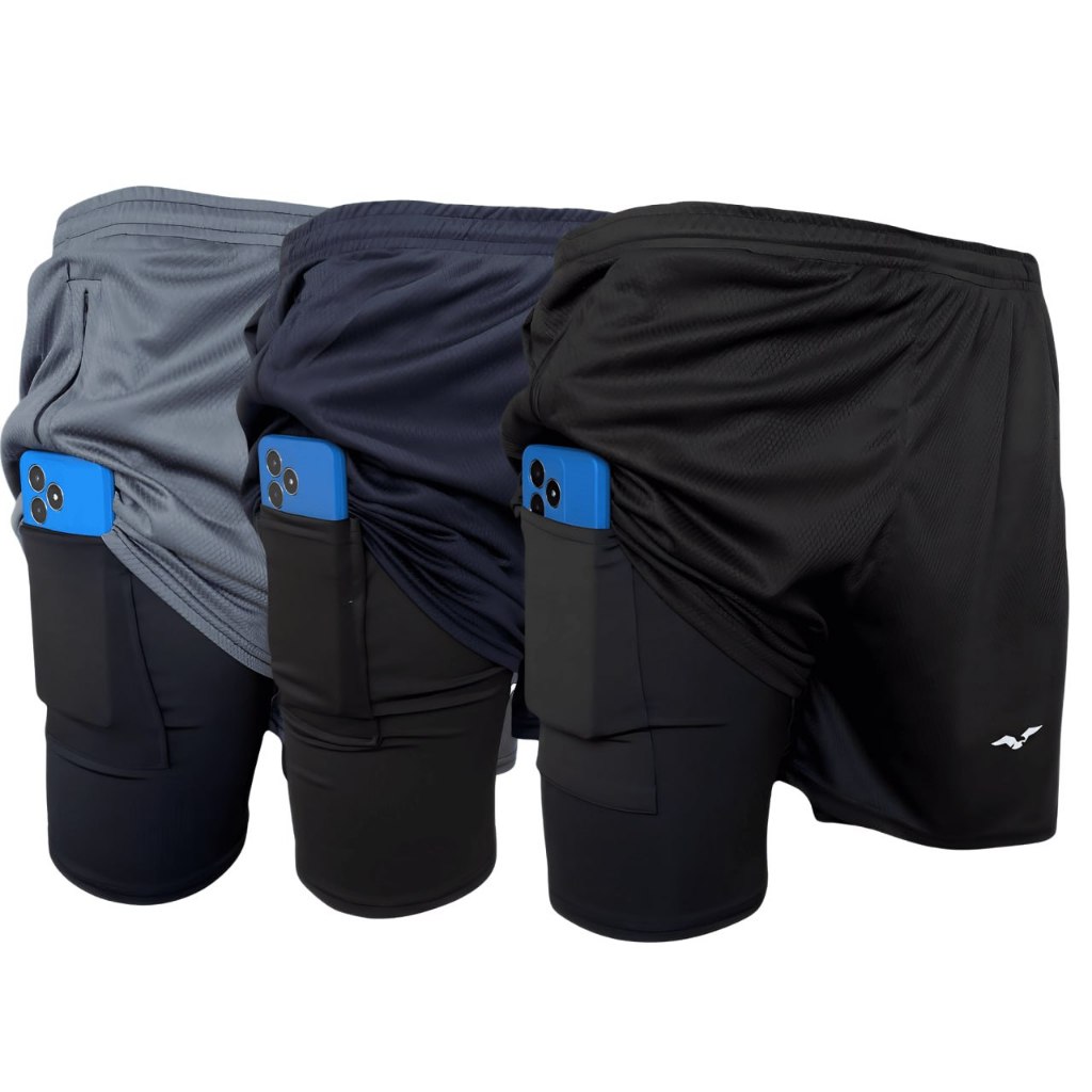 Short Masculino Esportivo Compressão Para Academia Corrida e Treino ...