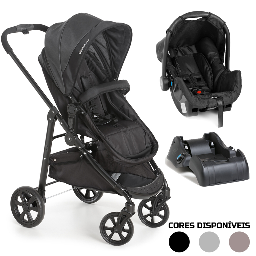 Carrinho de Bebê Passeio Galzerano Olympus Moisés 3 em 1 Travel System