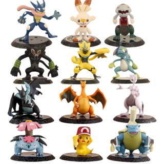 Action figure pokemon anime colecionaveis pikachu mewtwo blastoise charizard venusaur mega evolução zeraora Zarude drizzile greninja
