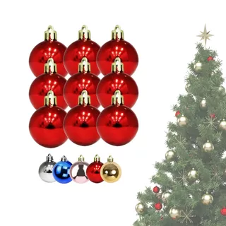Bolas de Natal Kit com 9 Unidades Decoração Natalina Enfeites Árvore Tamanho Pequeno 5cm