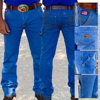 Calça Jeans Carpinteira Masculina adulta com Elastano Lavagem Super Stone W-12X