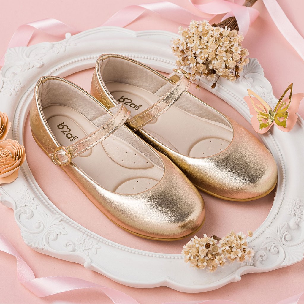Sapatilha Dourada Sapatilha Feminina Infantil Estilo Boneca Sapato