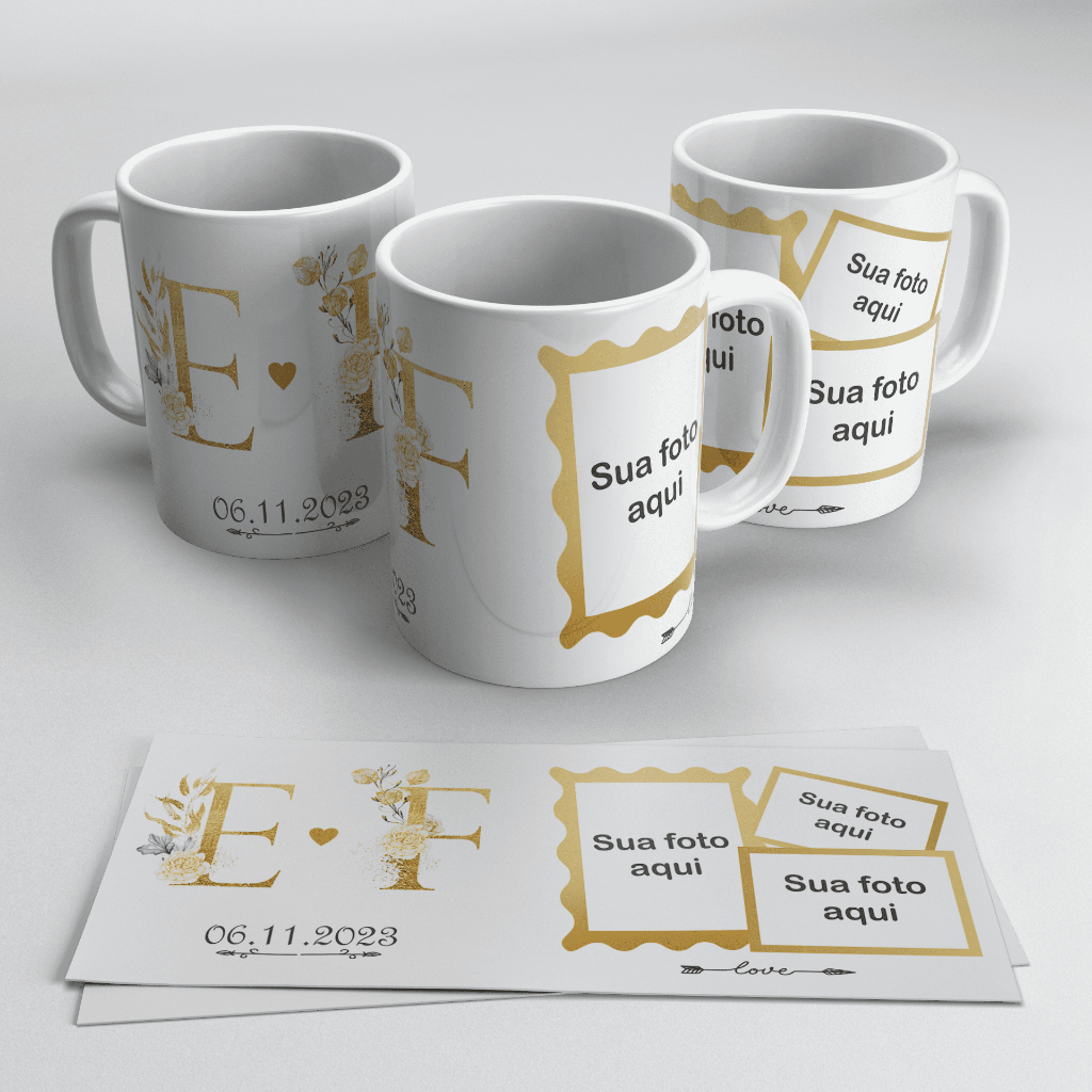Caneca Personalizada Alfanumérico Alfabeto Letra Nome com Foto Presente ...