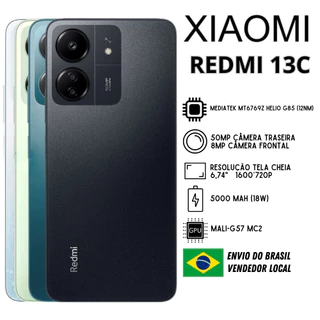 Xiaomi Redmi 13C 128GB ROM / 4GB RAM Versão Global | Smartphone 4G , ROM Global , Câmera 50MP , Carregador 18W
