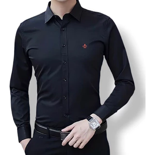 Camisa Social Masculina PRETA Manga longa Slim Fit
