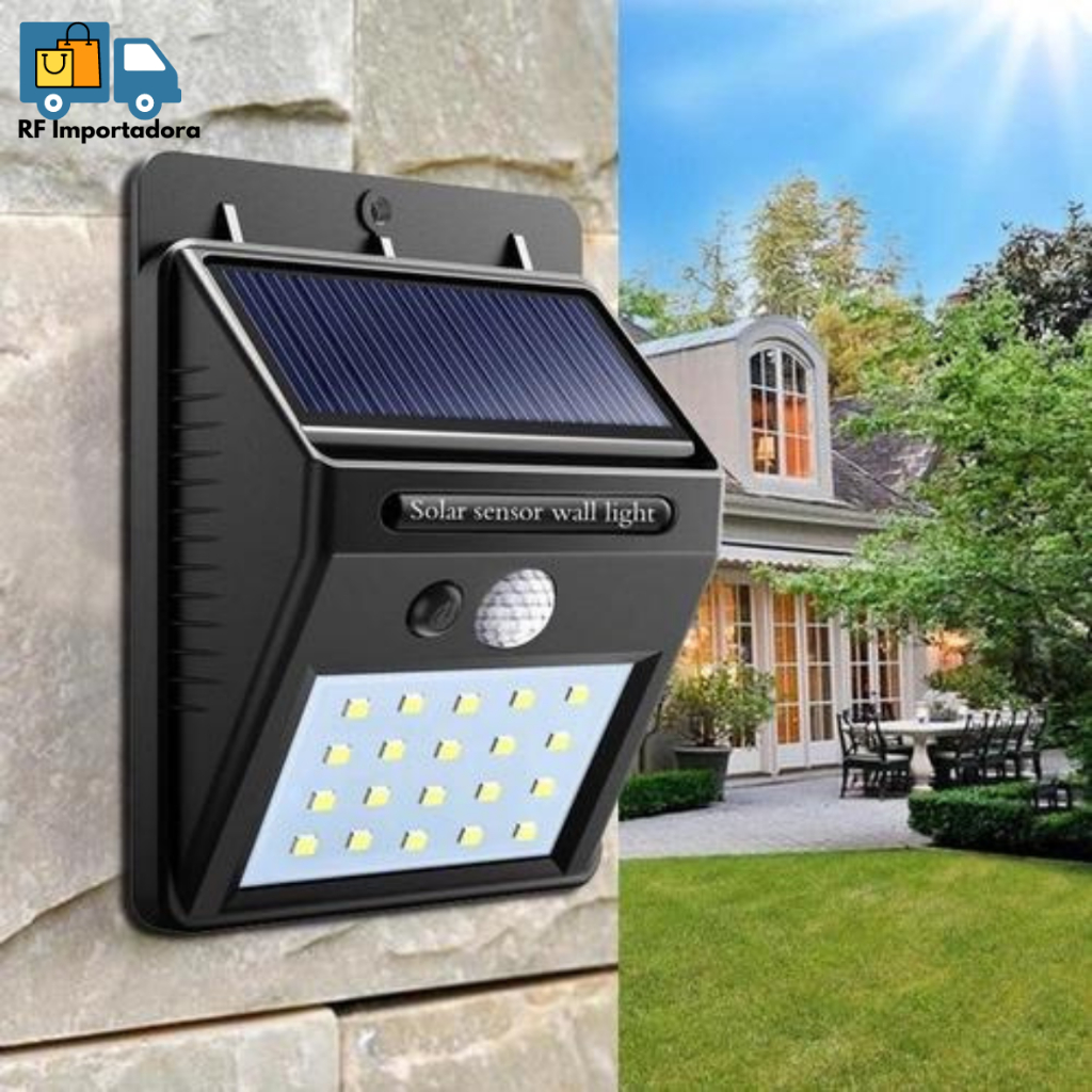 Luminária Solar Com Sensor 30 LED Para Jardins/Caminhos/Corredores
