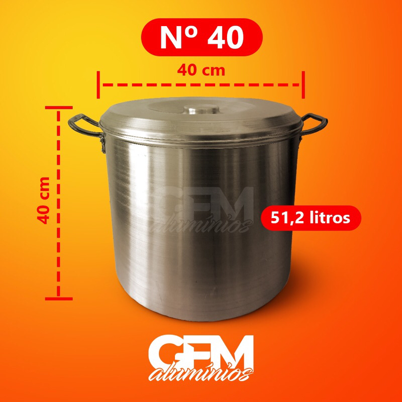 Caldeirão Aluminio Linha Hotel Latão / Industrial / Cervejeira / Panela Grande / Feijoada