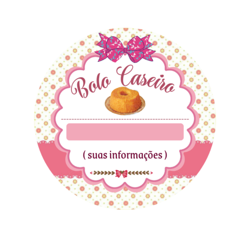 100 Etiquetas Adesivas Personalizadas Para Bolo caseiro 4x4cm | Shopee ...