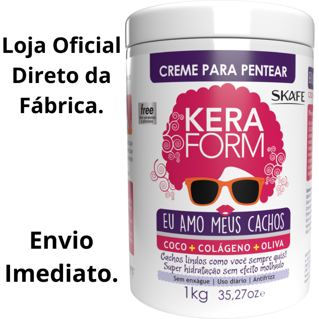 Creme para Pentear Keraform Eu Amo Meus Cachos 1kg | Hidratação Capilar | Cabelo Cacheado