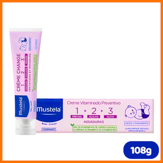 Creme Vitaminado Pomada Preventivo Contra Assaduras Mustela 123 108g