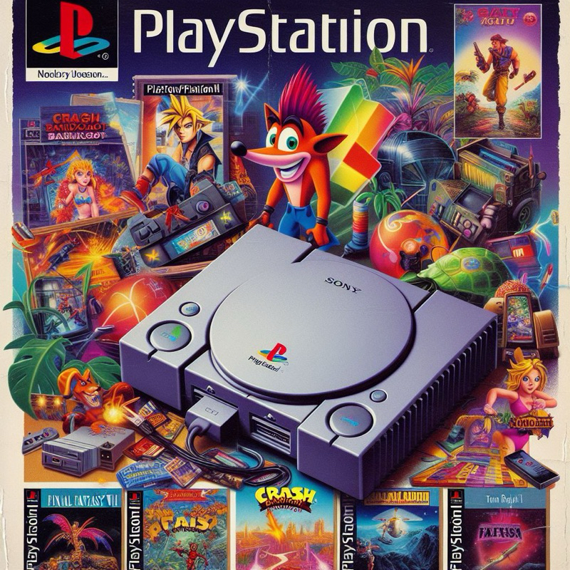 Videogame PlayStation 1 com leitor funcionando
